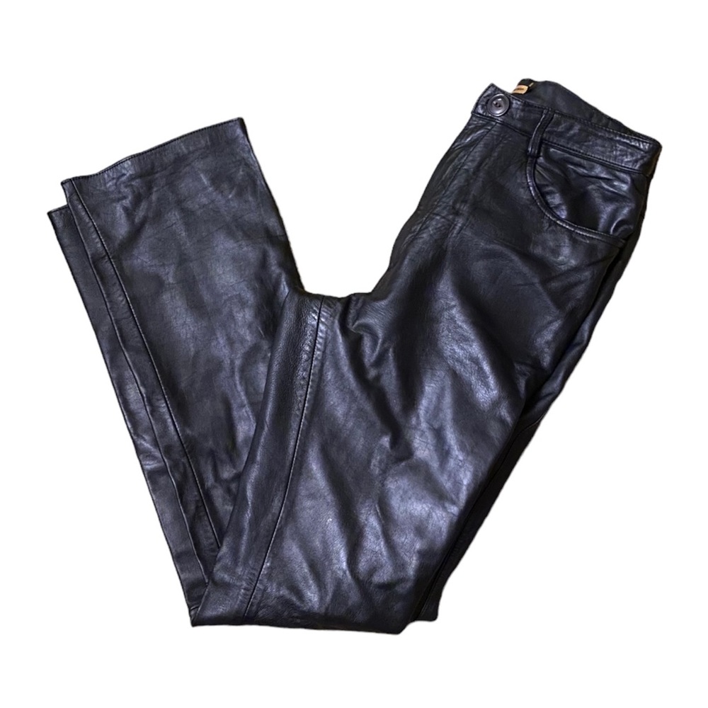 Woman’s Vintage black leather pants. Size 8